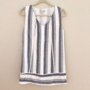Paper Crane gray & white stripe sheath dress. S